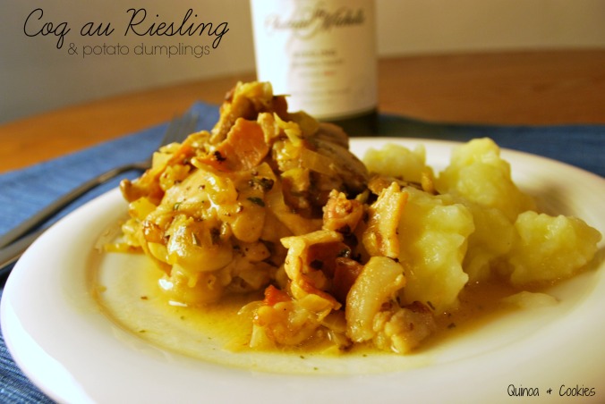 Chicken cooked in a Riesling sauce, served over potato dumplings.  Yeah, I'd go to Luxembourg.
