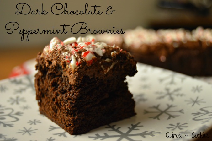 These dark chocolate peppermint brownies taste like Christmas!